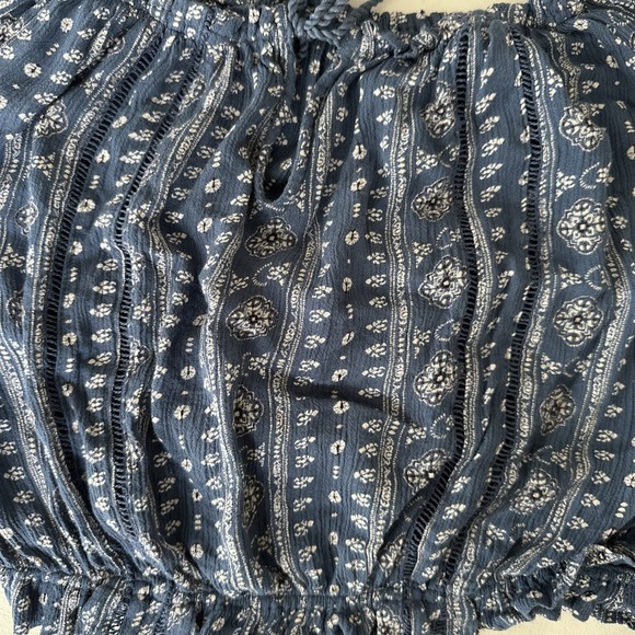 ABERCROMBIE & FITCH Cropped Penny Lane StyleBoho Cold Shoulder Top Size Medium - Picture 6 of 14